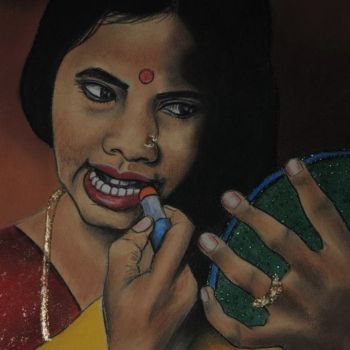 "Nepal" başlıklı Tablo Sylvie Rousselle tarafından, Orijinal sanat, Pastel