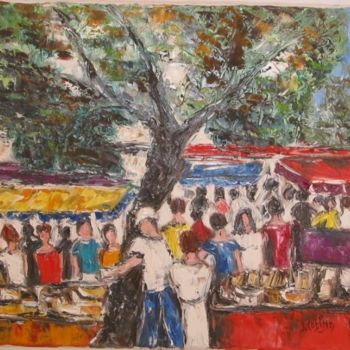 Malerei mit dem Titel "marché catalan" von Jocelyne Codina, Original-Kunstwerk
