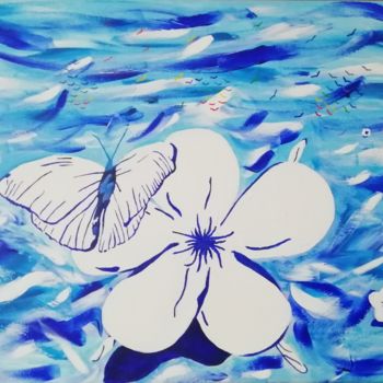 Schilderij getiteld "Le Papillion" door Angele Sunnys, Origineel Kunstwerk, Acryl