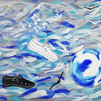 Schilderij getiteld "Les chaussures" door Angele Sunnys, Origineel Kunstwerk, Acryl