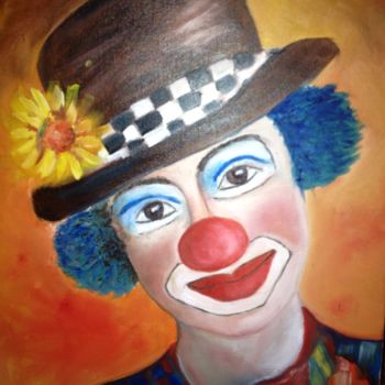 绘画 标题为“Clown mélancolique” 由Chantou 1954, 原创艺术品