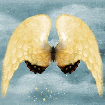 Цифровое искусство под названием "Angel Wings 5" - Roxana Ferllini, Подлинное произведение искусства, Фотомонтаж