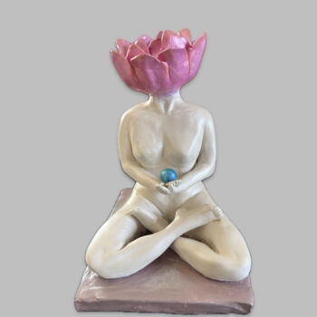 Скульптура под названием "Pleine conscience" - Roxane Chaplet, Подлинное произведение искусства, Глина