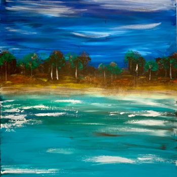 Painting titled "Palm beach" by Roxani Rohner, Original Artwork, Acrylic
