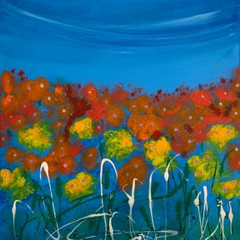 Peinture intitulée "Fleurs de Bâle" par Roxani Rohner, Œuvre d'art originale, Acrylique