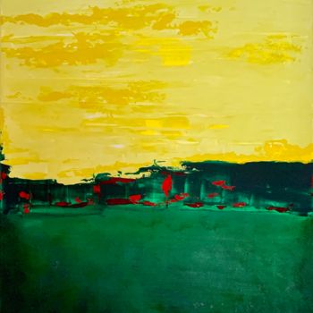 Pittura intitolato "Green day" da Roxani Rohner, Opera d'arte originale, Acrilico