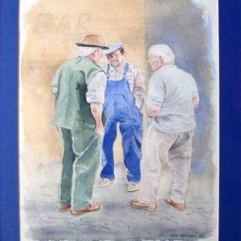 Painting titled "Coversation in Monc…" by Roy Boston, Original Artwork, Watercolor
