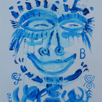 Schilderij getiteld "BE FREE BLEU" door Jean Jacques Royo, Origineel Kunstwerk, Acryl