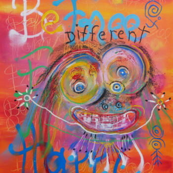 Painting titled "BE DIFFERENT" by Jean Jacques Royo, Original Artwork, Acrylic