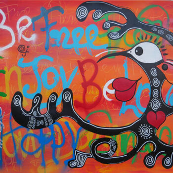 Картина под названием "ENJOY and BE FREE" - Jean Jacques Royo, Подлинное произведение искусства, Акрил