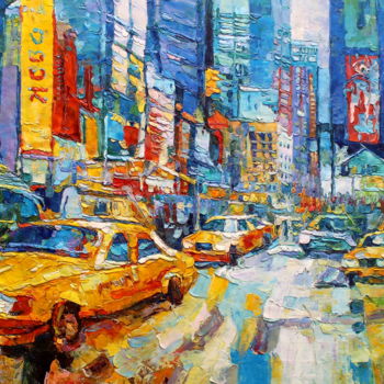 Malarstwo zatytułowany „80x160cm Manhattan…” autorstwa Royo Liu, Oryginalna praca, Olej