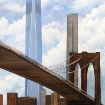 Painting titled "Freedom Tower" by Roy Wrenn, Original Artwork, Acrylic