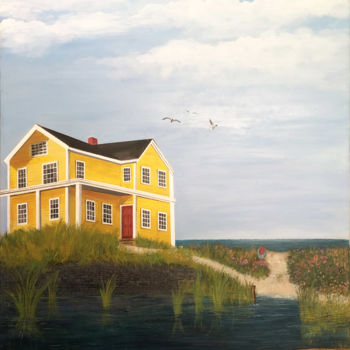 Painting titled "Beach House" by Roy Wrenn, Original Artwork, Acrylic