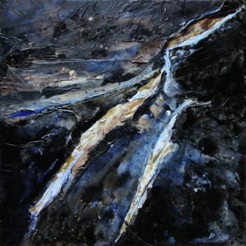 Painting titled "crépuscule" by Rozenn Caris, Original Artwork