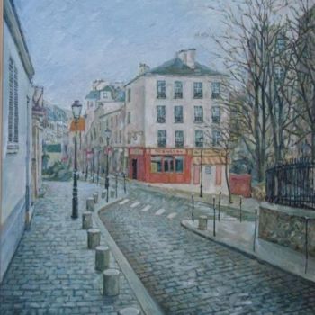 Картина под названием "Monmartre in the mo…" - William Rozenson, Подлинное произведение искусства