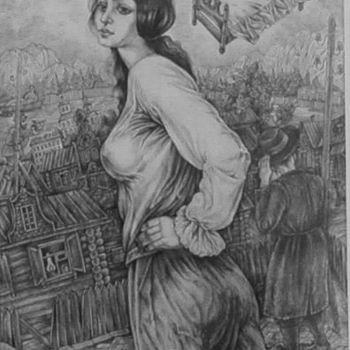 「Walking girl」というタイトルの描画 William Rozensonによって, オリジナルのアートワーク