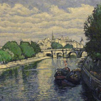 Картина под названием "Pont Neff , Paris" - William Rozenson, Подлинное произведение искусства