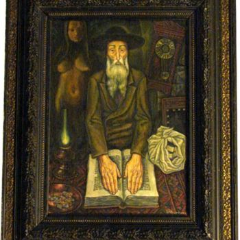 Картина под названием "Old man with the Ho…" - William Rozenson, Подлинное произведение искусства