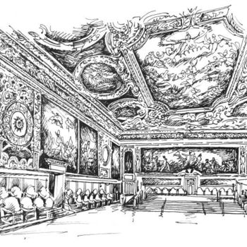 Disegno intitolato "Palace Doges, Venice" da William Rozenson, Opera d'arte originale