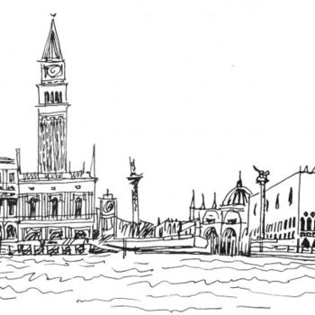 「St Marco, Venice 1」というタイトルの描画 William Rozensonによって, オリジナルのアートワーク