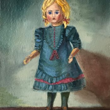 Pittura intitolato "Doll #2" da Marina Deryagina, Opera d'arte originale, Olio