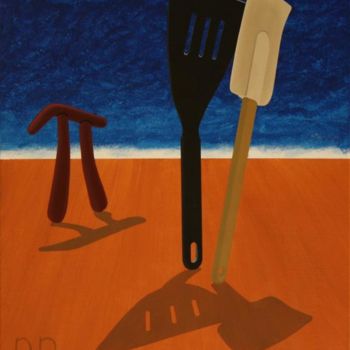 Painting titled "Pi Observing Utensi…" by Rudy Pavlina, Original Artwork, Oil