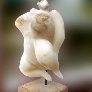 Scultura intitolato "Venus de N." da Roland Platte, Opera d'arte originale, Pietra