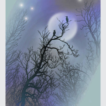 Arts numériques intitulée "Nuit bleue." par Michel Guillaumeau, Œuvre d'art originale