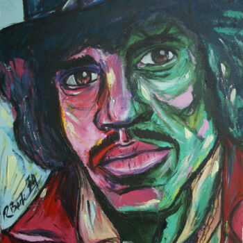 Pintura intitulada "Jimi Hendrix" por Rr Berlim, Obras de arte originais, Acrílico