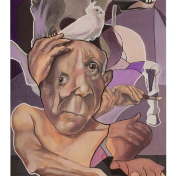 Schilderij getiteld "Clin d’œil, Picasso" door Richard Routin, Origineel Kunstwerk, Acryl