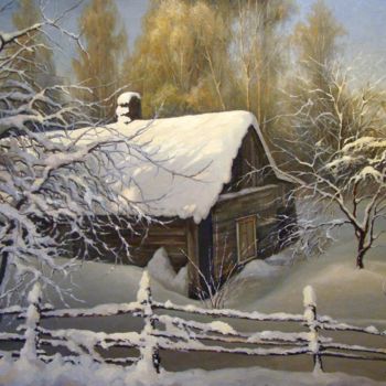 Painting titled "In the Snow Captivi…" by Ruslan Sabirov, Original Artwork, Oil