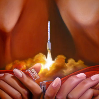 Painting titled "Light my fire" by Raoul Scipioni Guenancia, Original Artwork, Oil