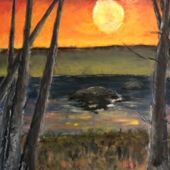 Painting titled "Swamp Sky" by Ralph S Mitchell, Original Artwork, Oil