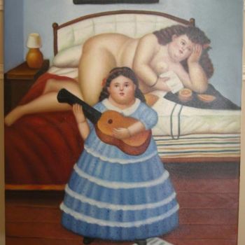 「BOTERO - Fat lady g…」というタイトルの絵画 Alain Dreyerによって, オリジナルのアートワーク