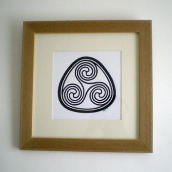 Painting titled "celtic sprial" by Ruairi, Original Artwork, Oil