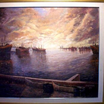 Pintura titulada "algun puerto lejano" por Ruben Dario Burschtin, Obra de arte original