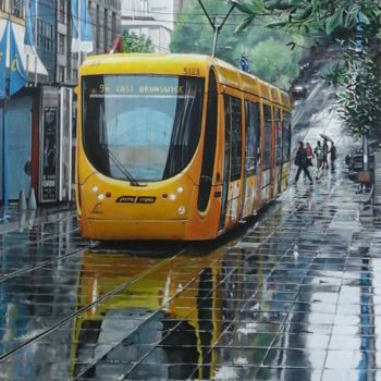 Painting titled "Yarra tram Melbourne" by Ruben Badia, Original Artwork, Acrylic