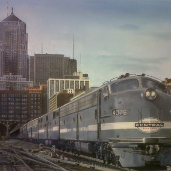 Painting titled "New York System tra…" by Ruben Badia, Original Artwork, Oil