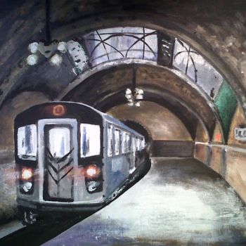Painting titled "subway 2" by Ruben Badia, Original Artwork, Oil
