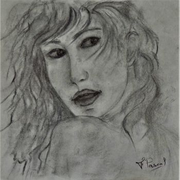 Dessin intitulée "Cheveux au vent.." par Françoise Pascal, Œuvre d'art originale, Autre