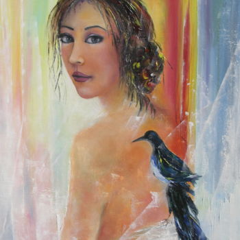 Painting titled "FAUSTINE" by Françoise Pascal, Original Artwork, Oil