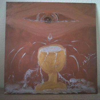 Painting titled "la goutte de trop" by Rubia, Original Artwork, Oil