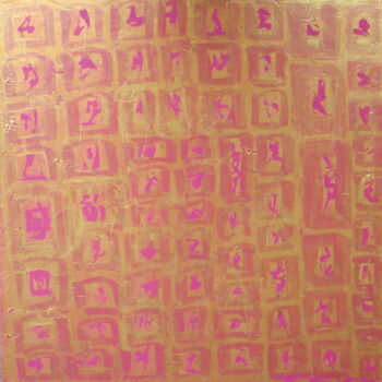 Pintura titulada "Lost Letters" por Rubina Rajan, Obra de arte original, Acrílico Montado en Bastidor de camilla de madera