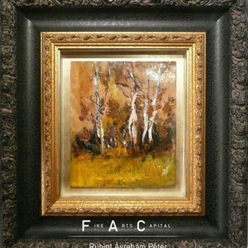 Painting titled "In forest" by Rubint, Original Artwork, Oil