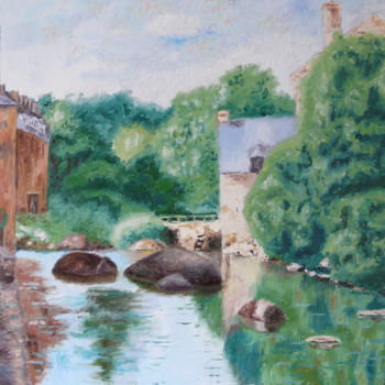 Painting titled "reflet à Pont Aven" by Xavier Rubin, Original Artwork, Oil