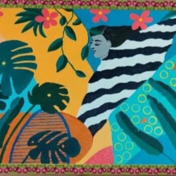 Malerei mit dem Titel "Mural/ abstract" von Ruchi Gupta, Original-Kunstwerk, Acryl