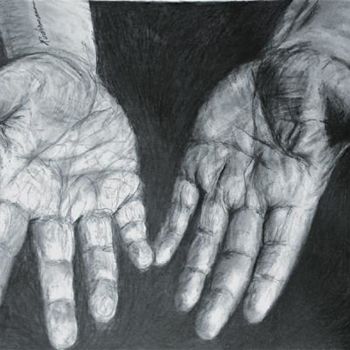 Dessin intitulée "De.Mains d'artiste.…" par Marion Rudermann, Œuvre d'art originale, Crayon