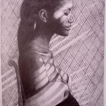 Dessin intitulée "Silencio" par Marion Rudermann, Œuvre d'art originale, Crayon