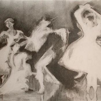 Zeichnungen mit dem Titel "Le ballet de danse" von Marion Rudermann, Original-Kunstwerk, Bleistift