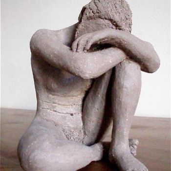 Sculpture intitulée "Recueil / Femme ass…" par Marion Rudermann, Œuvre d'art originale